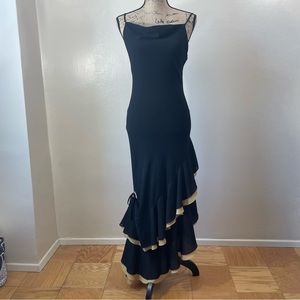 Black Flamenco Style Semi-Formal Dress
